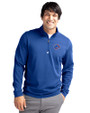 Boise State Broncos Cutter & Buck Traverse Stretch Eco Quarter Zip Mens Pullover Tour Blue Front