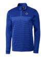 Boise State Broncos Cutter & Buck Traverse Stretch Eco Stripe Quarter Zip Mens Pullover Tour Blue Mannequin