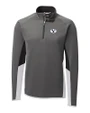 Brigham Young Cougars Cutter & Buck Traverse Colorblock Stretch Quarter Zip Mens Pullover Elemental Grey Mannequin