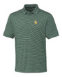 Baylor Bears Cutter & Buck Forge Pencil Stripe Stretch Mens Polo Hunter Green Mannequin