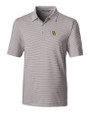 Baylor Bears Cutter & Buck Forge Pencil Stripe Stretch Mens Polo Polished Medium Gray Mannequin