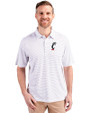 Cincinnati Bearcats Cutter & Buck Forge Pencil Stripe Stretch Mens Polo White Front