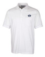 Brigham Young Cougars Cutter & Buck Advantage Tri-Blend Jersey Mens Pocket Polo White Mannequin