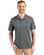 Boise State Broncos Cutter & Buck Prospect Eco Textured Stretch Recycled Mens Big & Tall Polo Elemental Grey Front