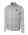 Florida State Seminoles Cutter & Buck Stealth Hybrid Quilted Mens Big and Tall Full Zip Windbreaker Jacket Polished Medium Gray Mannequin