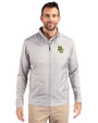 Baylor Bears Cutter & Buck Stealth Hybrid Quilted Mens Full Zip Windbreaker Jacket Polished Medium Gray Front