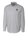 Georgia Bulldogs Cutter & Buck Stretch Oxford Stripe Mens Long Sleeve Dress Shirt Charcoal Mannequin