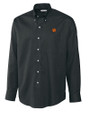 Clemson Tigers Cutter & Buck Epic Easy Care Nailshead Mens Long Sleeve Dress Shirt Black Mannequin