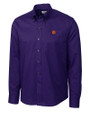 Clemson Tigers Cutter & Buck Epic Easy Care Nailshead Mens Long Sleeve Dress Shirt College Purple Mannequin