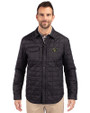 Colorado Buffaloes Cutter & Buck Rainier PrimaLoft® Mens Eco Insulated Quilted Shirt Jacket Black Front