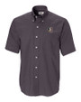 Florida State Seminoles Cutter & Buck Epic Easy Care Nailshead Mens Big and Tall Short Sleeve Dress Shirt Black Mannequin