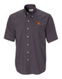Clemson Tigers Cutter & Buck Epic Easy Care Nailshead Mens Short Sleeve Dress Shirt Black Mannequin