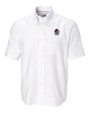 Georgia Bulldogs Cutter & Buck Epic Easy Care Nailshead Mens Short Sleeve Dress Shirt White Mannequin