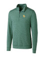 Baylor Bears Cutter & Buck Shoreline Heathered Quarter Zip Mens Pullover Hunter Heather Mannequin