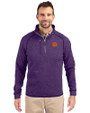 Clemson Tigers Cutter & Buck Mainsail Sweater-Knit Mens Half Zip Pullover Jacket College Purple Heather Front