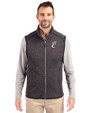 Cincinnati Bearcats Cutter & Buck Mainsail Sweater-Knit Mens Full Zip Vest Charcoal Heather Front