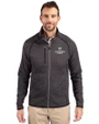 Colorado State Rams Cutter & Buck Mainsail Sweater-Knit Mens Big and Tall Full Zip Jacket Charcoal Heather Front
