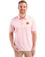Clemson Tigers Cutter & Buck Pike Double Dot Print Stretch Mens Big and Tall Polo College Orange Front