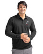 Cincinnati Bearcats Cutter & Buck Advantage Eco Tri-Blend Pique Mens Big and Tall Long Sleeve Polo Black Front