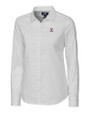 Virginia Cavaliers Cutter & Buck Stretch Oxford Womens Long Sleeve Dress Shirt White Mannequin