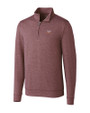 Virginia Tech Hokies Cutter & Buck Shoreline Heathered Quarter Zip Mens Pullover Bordeaux Heather Mannequin