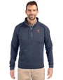 Virginia Cavaliers Cutter & Buck Mainsail Sweater-Knit Mens Half Zip Pullover Jacket Liberty Navy Heather Front