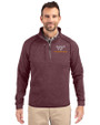 Virginia Tech Hokies Cutter & Buck Mainsail Sweater-Knit Mens Half Zip Jacket Bordeaux Heather Front