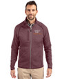 Virginia Tech Hokies Cutter & Buck Mainsail Sweater-Knit Mens Full Zip Jacket Bordeaux Heather Front