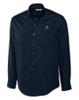 Virginia Cavaliers Cutter & Buck Epic Easy Care Fine Twill Mens Long Sleeve Dress Shirt Navy Blue Mannequin