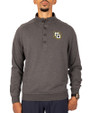 Marquette Golden Eagles Cutter & Buck Saturday Cotton Blend Mens Big and Tall  Mock Pullover Sweatshirt Charcoal Heather Front