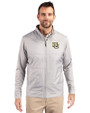 Marquette Golden Eagles Cutter & Buck Stealth Hybrid Quilted Mens Big and Tall Full Zip Windbreaker Jacket Polished Medium Gray Front