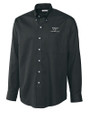 Virginia Tech Hokies Cutter & Buck Epic Easy Care Nailshead Mens Big and Tall Long Sleeve Dress Shirt Black Mannequin