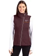 Virginia Tech Hokies Cutter & Buck Mainsail Sweater Knit Womens Asymmetrical Vest Bordeaux Heather Front