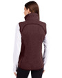 Virginia Tech Hokies Cutter & Buck Mainsail Sweater Knit Womens Asymmetrical Vest Bordeaux Heather Back