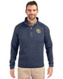 Marquette Golden Eagles Cutter & Buck Mainsail Sweater-Knit Mens Big and Tall Half Zip Pullover Jacket Liberty Navy Heather Front