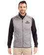 Gonzaga Bulldogs Cutter & Buck Mainsail Sweater-Knit Mens Big and Tall Full Zip Vest Polished Heather Front