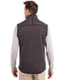 Maryland Terrapins Cutter & Buck Mainsail Sweater-Knit Mens Big and Tall Full Zip Vest Charcoal Heather Back