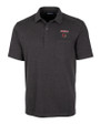 Louisville Cardinals Cutter & Buck Advantage Tri-Blend Jersey Mens Big and Tall Pocket Polo Black Heather Mannequin