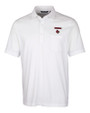 Louisville Cardinals Cutter & Buck Advantage Tri-Blend Jersey Mens Big and Tall Pocket Polo White Mannequin