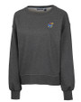 Kansas Jayhawks Cutter & Buck Saturday Cotton Blend Womens Crew Neck Sweatshirt Charcoal Heather Mannequin