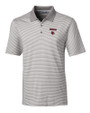 Louisville Cardinals Cutter & Buck Forge Tonal Stripe Stretch Mens Polo Polished Medium Gray Mannequin