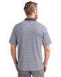 Michigan Wolverines Cutter & Buck Forge Tonal Stripe Stretch Mens Polo Liberty Navy Back