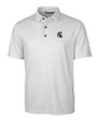 Michigan State Spartans Cutter & Buck Pike Double Dot Print Stretch Mens Polo Charcoal Mannequin