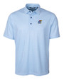 Kansas Jayhawks Cutter & Buck Pike Double Dot Print Stretch Mens Polo Tour Blue Mannequin