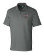 Louisville Cardinals Cutter & Buck CB Drytec Genre Textured Solid Mens Big and Tall Polo Elemental Grey Mannequin