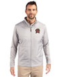 Maryland Terrapins Cutter & Buck Stealth Hybrid Quilted Mens Big and Tall Full Zip Windbreaker Jacket Polished Medium Gray Front