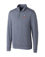 Illinois Fighting Illini Cutter & Buck Shoreline Heathered Quarter Zip Mens Big and Tall Pullover Liberty Navy Heather Mannequin