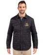 LSU Tigers Cutter & Buck Rainier PrimaLoft® Mens Big and Tall Eco Insulated Quilted Shirt Jacket Black Front
