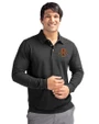 Iowa State Cyclones Cutter & Buck Advantage Eco Tri-Blend Pique Mens Big and Tall Long Sleeve Polo Black Front