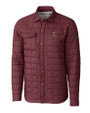 Harvard Crimson Cutter & Buck Rainier PrimaLoft® Mens Eco Insulated Quilted Shirt Jacket Bordeaux Mannequin